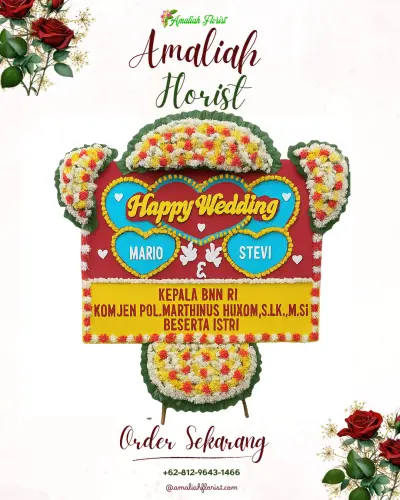 Karangan Papan Bunga Pernikahan di Kadununggal